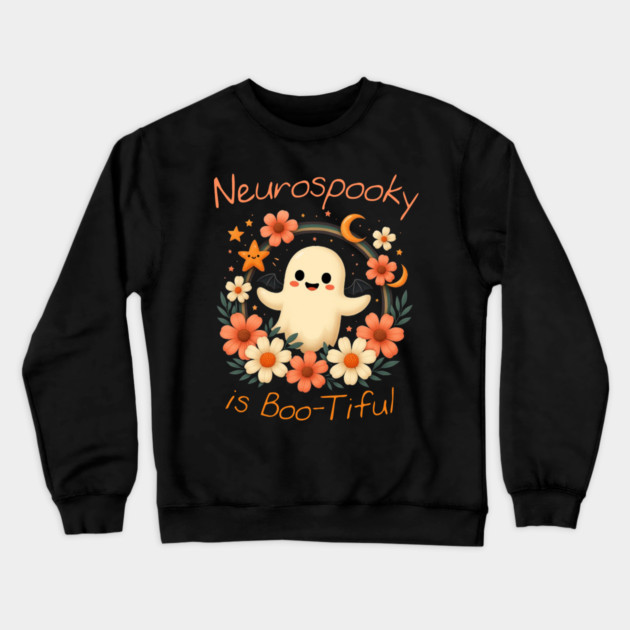 Neurospooky is Boo-tiful – Floral Crewneck Sweatshirt by Fauzi's Store