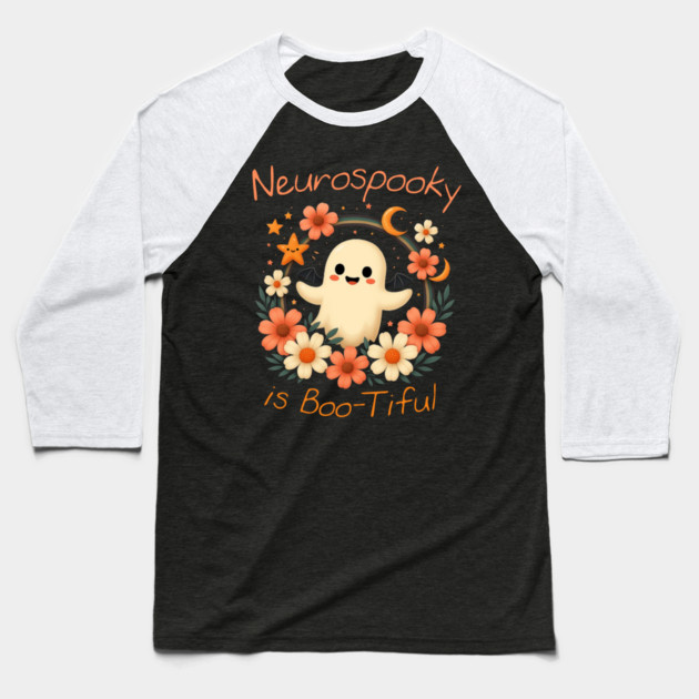 Neurospooky is Boo-tiful – Floral Baseball T-Shirt by Fauzi's Store