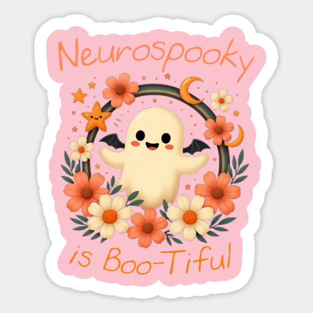 Neurospooky is Boo-tiful – Floral Sticker by Fauzi's Store