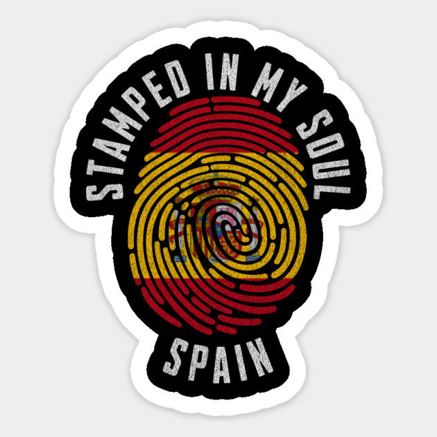 Stamped in My Soul Spain Flag Design Spanish Pride Magnet by Yesteeyear