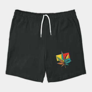 Retro Pop Art Cannabis Leaf 70s Style Shorts
