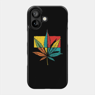 Retro Pop Art Cannabis Leaf 70s Style Phone Case