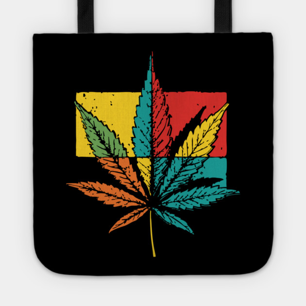 Retro Pop Art Cannabis Leaf 70s Style Tote by TuncGK