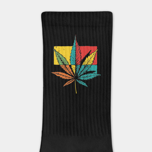 Retro Pop Art Cannabis Leaf 70s Style by TuncGK