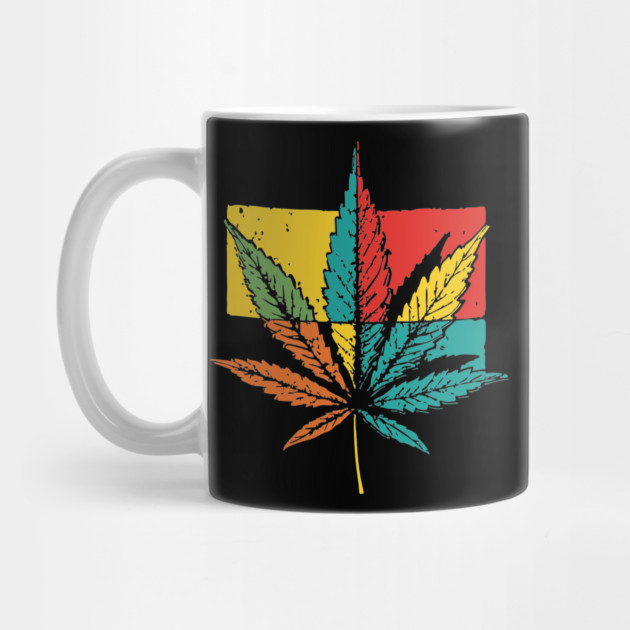 Retro Pop Art Cannabis Leaf 70s Style by TuncGK