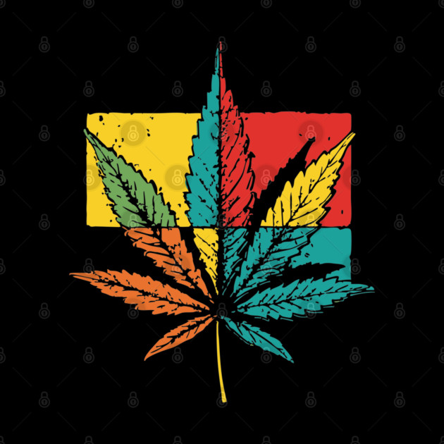 Retro Pop Art Cannabis Leaf 70s Style by TuncGK