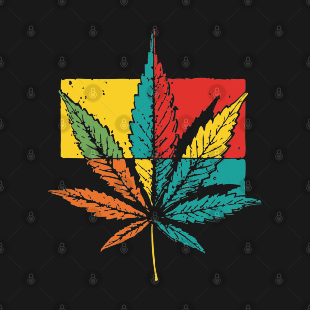 Retro Pop Art Cannabis Leaf 70s Style by TuncGK