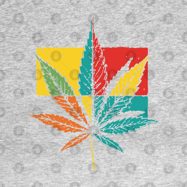Retro Pop Art Cannabis Leaf 70s Style by TuncGK