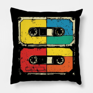 Retro Cassette Tape Pop Art 80s Music Pillow