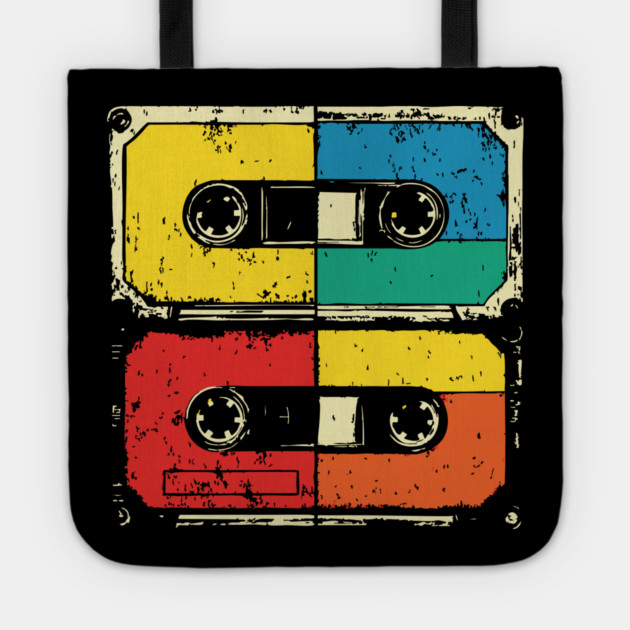 Retro Cassette Tape Pop Art 80s Music Tote by TuncGK