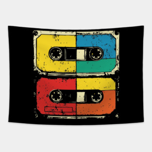 Retro Cassette Tape Pop Art 80s Music Tapestry