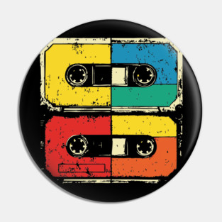 Retro Cassette Tape Pop Art 80s Music Pin