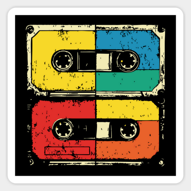 Retro Cassette Tape Pop Art 80s Music Magnet by TuncGK