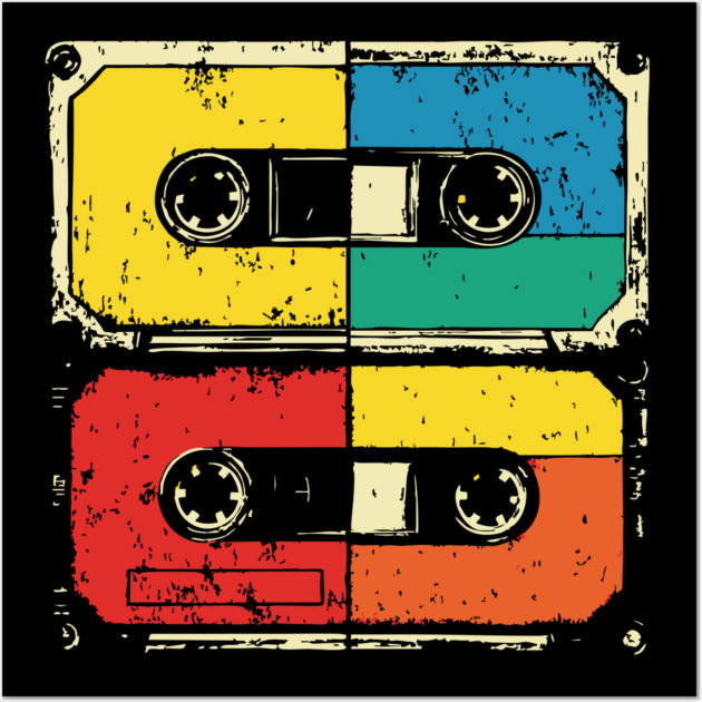 Retro Cassette Tape Pop Art 80s Music Wall Art by TuncGK