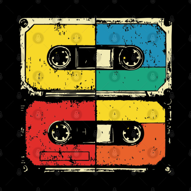 Retro Cassette Tape Pop Art 80s Music by TuncGK