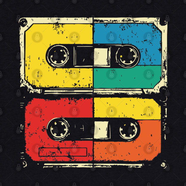 Retro Cassette Tape Pop Art 80s Music by TuncGK