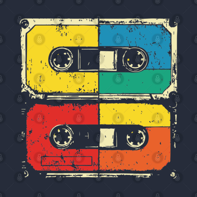 Retro Cassette Tape Pop Art 80s Music by TuncGK