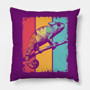 Colorful Chameleon Pop Art for Kids and Toddlers Pillow