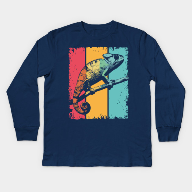 Colorful Chameleon Pop Art for Kids and Toddlers Kids Long Sleeve T-Shirt by TuncGK
