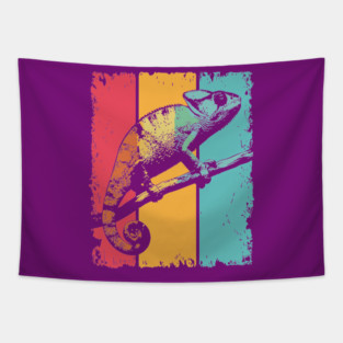 Colorful Chameleon Pop Art for Kids and Toddlers Tapestry