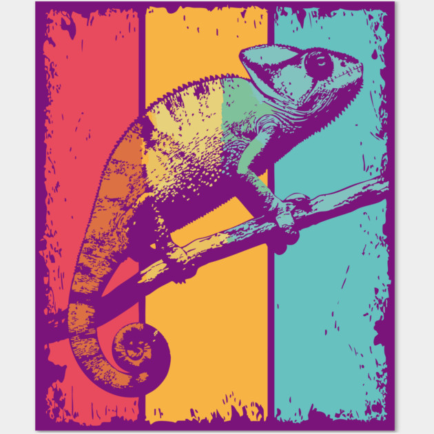 Colorful Chameleon Pop Art for Kids and Toddlers Wall Art by TuncGK