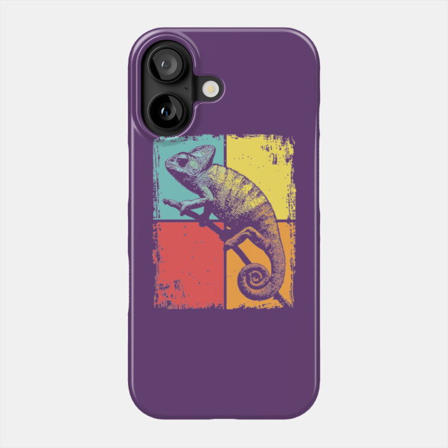 Cool Chameleon Reptile Retro Pop Art Print Phone Case by TuncGK