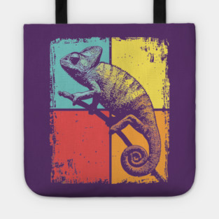Cool Chameleon Reptile Retro Pop Art Print Tote