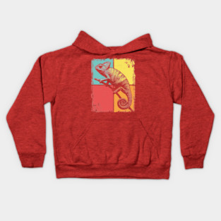 Cool Chameleon Reptile Retro Pop Art Print Kids Hoodie