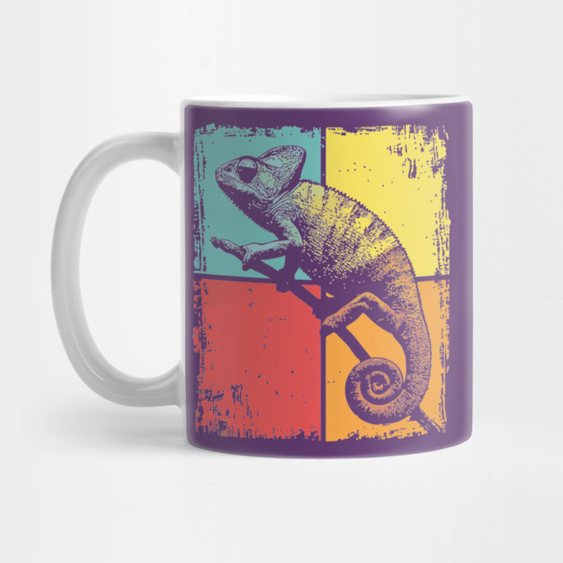 Cool Chameleon Reptile Retro Pop Art Print by TuncGK