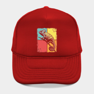 Cool Chameleon Reptile Retro Pop Art Print Hat