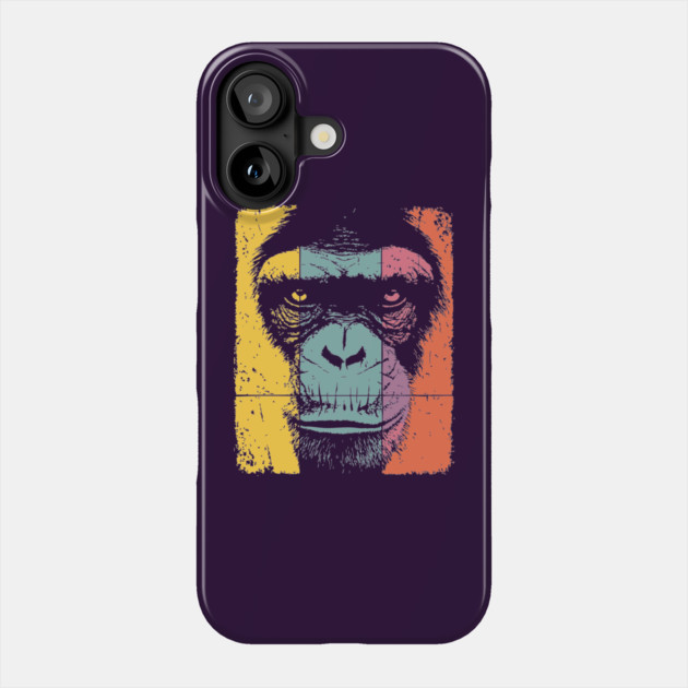 Smart Chimpanzee Face Pop Art for Kids Phone Case by TuncGK