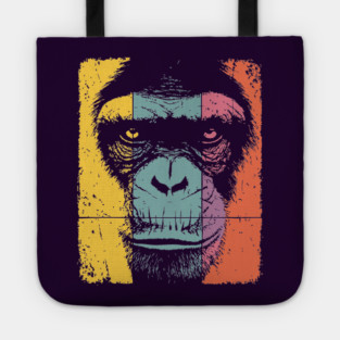 Smart Chimpanzee Face Pop Art for Kids Tote