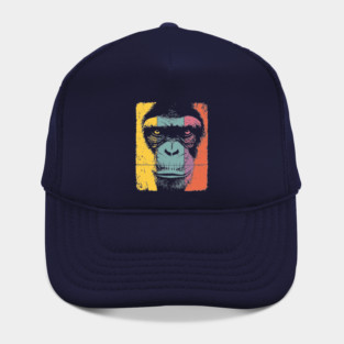 Smart Chimpanzee Face Pop Art for Kids Hat