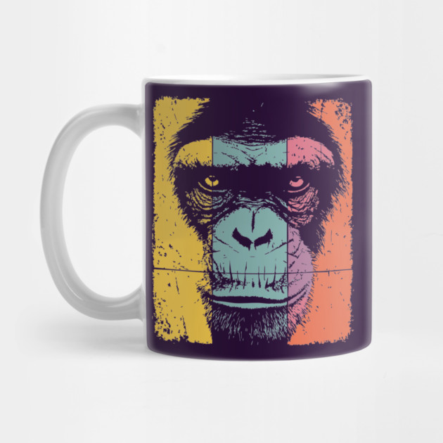 Smart Chimpanzee Face Pop Art for Kids by TuncGK