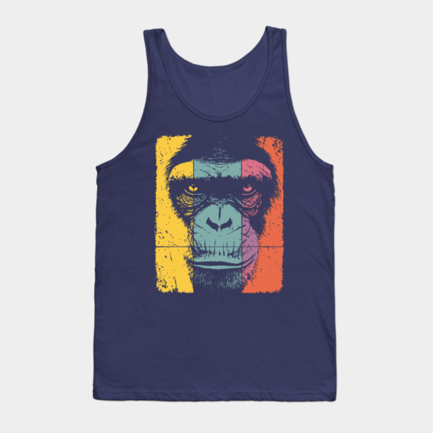 Smart Chimpanzee Face Pop Art for Kids Tank Top by TuncGK