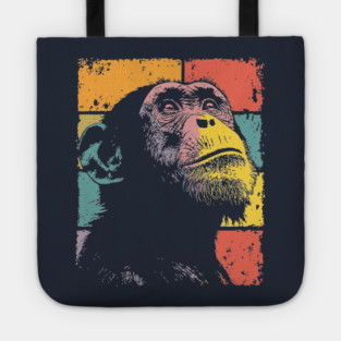 Retro Jungle Chimp Cool Pop Art Animal Tote