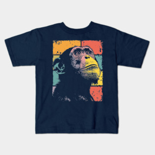 Retro Jungle Chimp Cool Pop Art Animal Kids T-Shirt