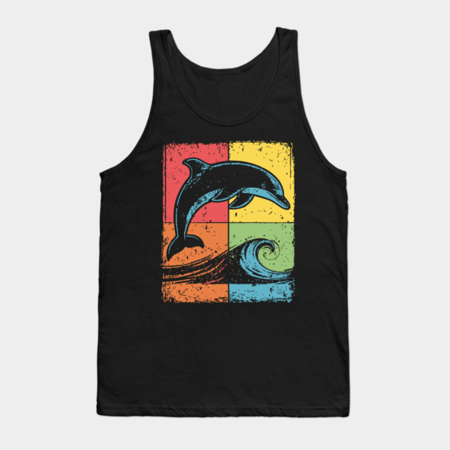 Jumping Dolphin Pop Art for Kids | Ocean Animal Tank Top by TuncGK