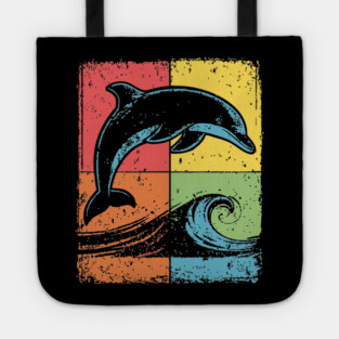 Jumping Dolphin Pop Art for Kids | Ocean Animal Tote