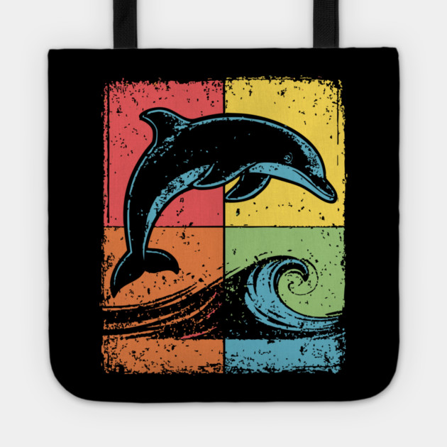 Jumping Dolphin Pop Art for Kids | Ocean Animal Tote by TuncGK