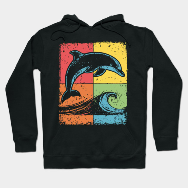 Jumping Dolphin Pop Art for Kids | Ocean Animal Hoodie by TuncGK