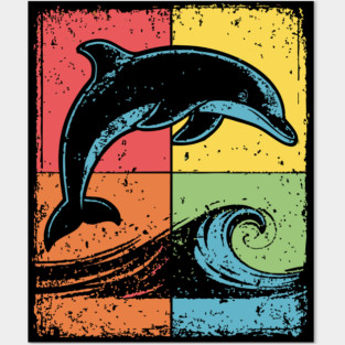 Jumping Dolphin Pop Art for Kids | Ocean Animal Posters and Art