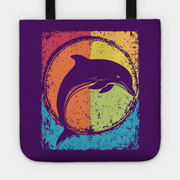 Artistic Dolphin Retro Pop Art | Sea Life Symbol Tote by TuncGK