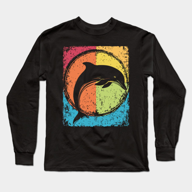 Artistic Dolphin Retro Pop Art | Sea Life Symbol Long Sleeve T-Shirt by TuncGK