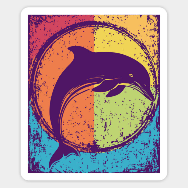 Artistic Dolphin Retro Pop Art | Sea Life Symbol Magnet by TuncGK