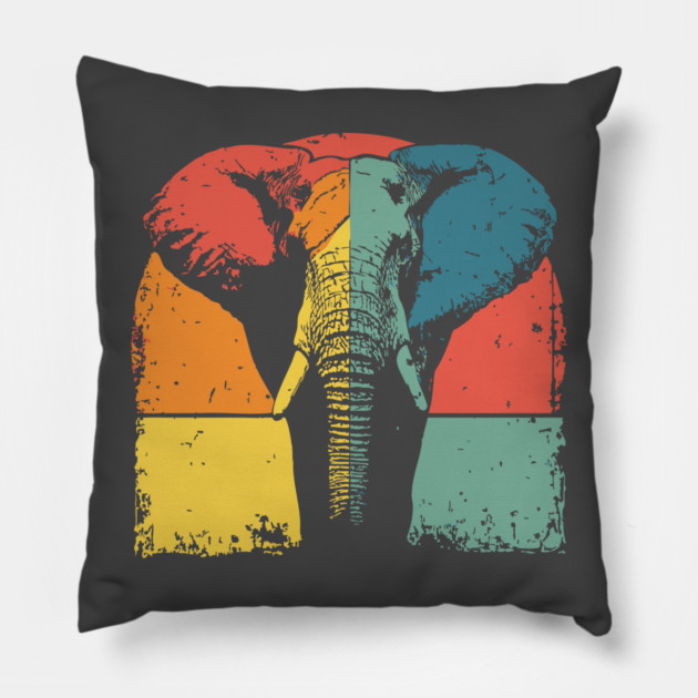Colorful Elephant Pop Art Shirt for Kids Pillow by TuncGK