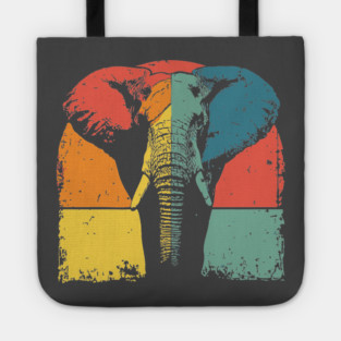 Colorful Elephant Pop Art Shirt for Kids Tote