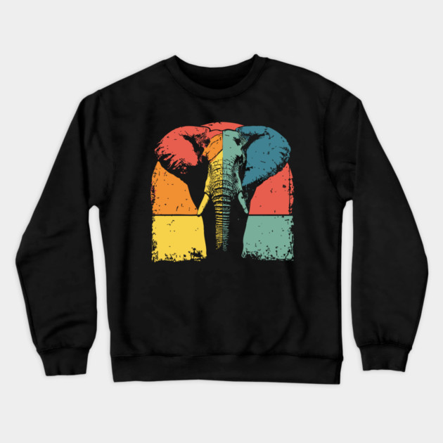 Colorful Elephant Pop Art Shirt for Kids Crewneck Sweatshirt by TuncGK