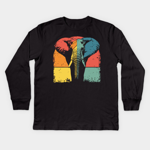 Colorful Elephant Pop Art Shirt for Kids Kids Long Sleeve T-Shirt by TuncGK