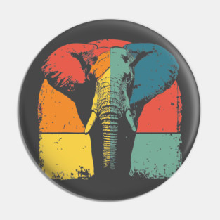 Colorful Elephant Pop Art Shirt for Kids Pin